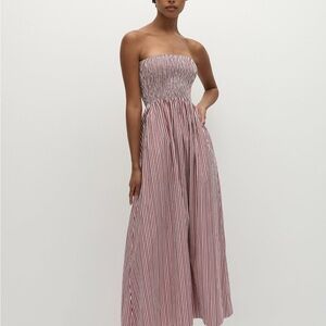 Strapless Red & White Stripe Smocked Maxi Dress - Faithfull the Brand